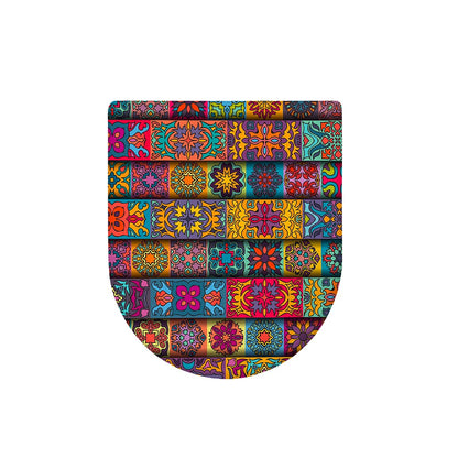 Rectangle Mandala Bohemian Pattern Print Toilet Lid Cover