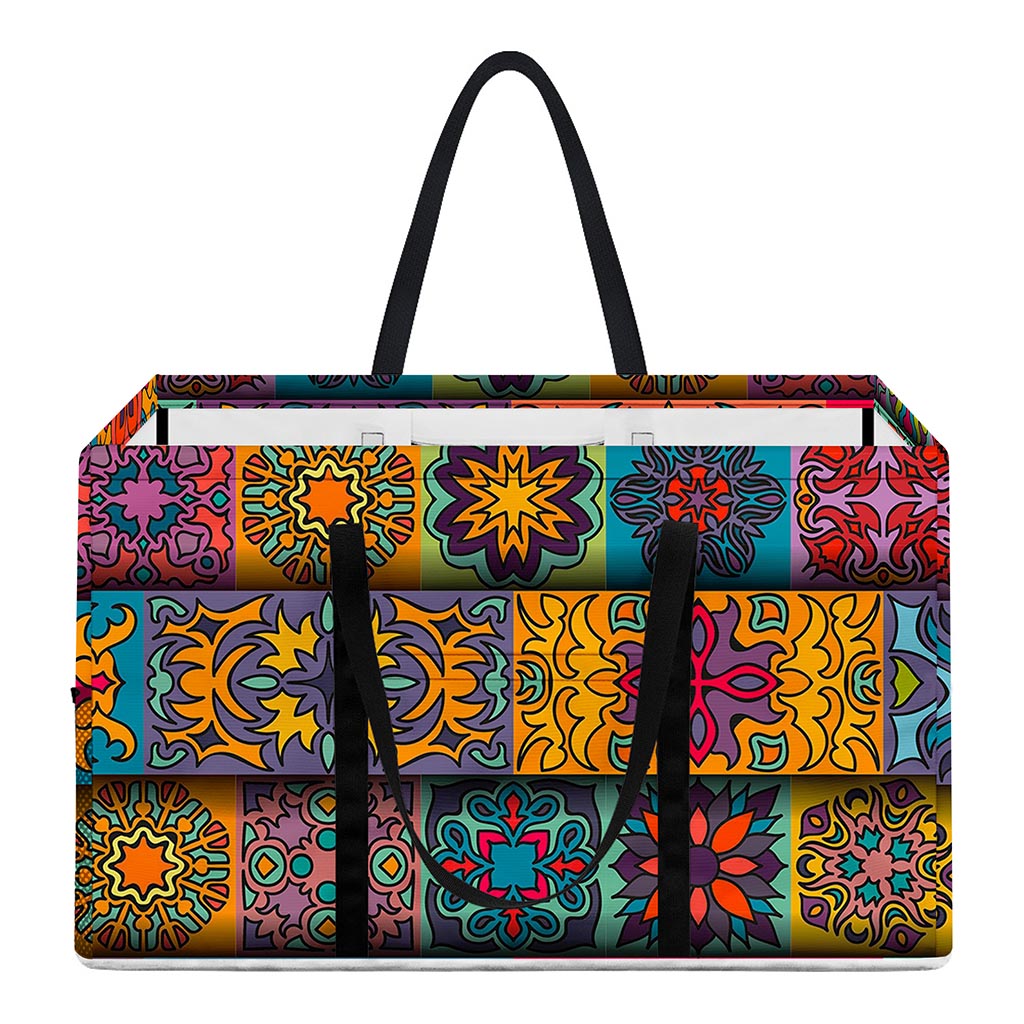 Rectangle Mandala Bohemian Pattern Print Utility Tote Bag