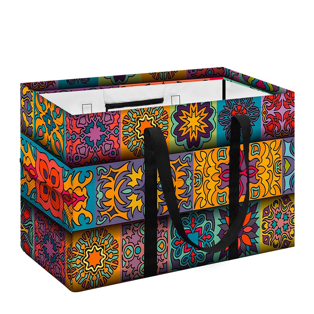 Rectangle Mandala Bohemian Pattern Print Utility Tote Bag