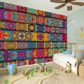 Rectangle Mandala Bohemian Pattern Print Wall Sticker