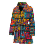 Rectangle Mandala Bohemian Pattern Print Women's Bathrobe