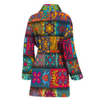 Rectangle Mandala Bohemian Pattern Print Women's Bathrobe