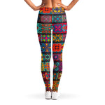 Rectangle Mandala Bohemian Pattern Print Women's Leggings