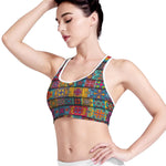 Rectangle Mandala Bohemian Pattern Print Women's Sports Bra