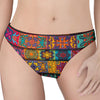 Rectangle Mandala Bohemian Pattern Print Women's Thong