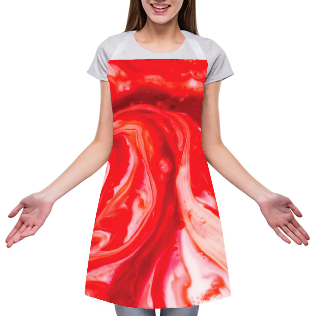 Red Acid Melt Print Adjustable Apron