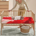 Red Acid Melt Print Baby Crib Sheet