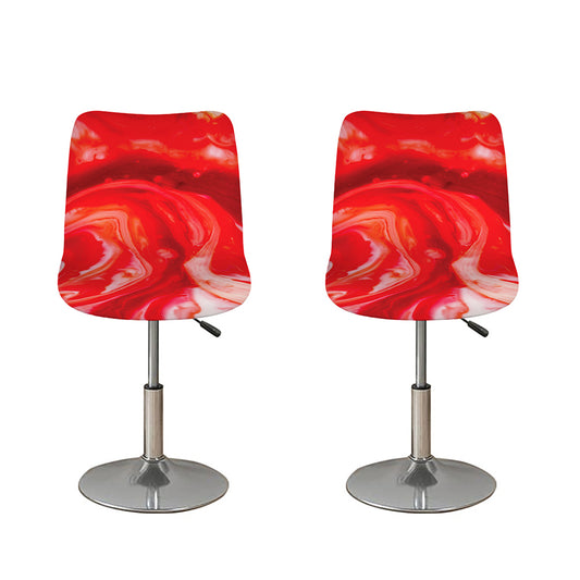 Red Acid Melt Print Bar Stool Covers