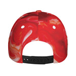 Red Acid Melt Print Baseball Cap