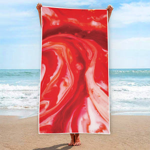 Red Acid Melt Print Beach Towel