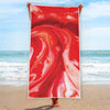 Red Acid Melt Print Beach Towel