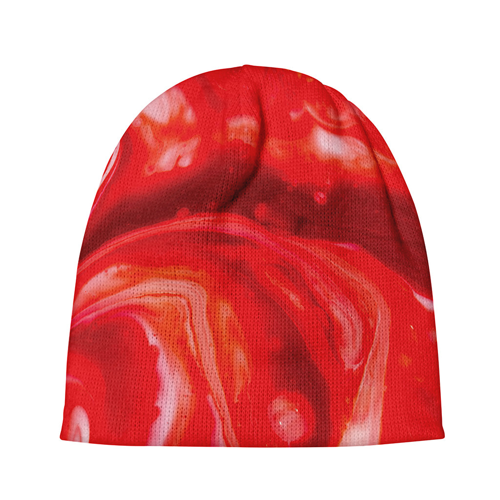 Red Acid Melt Print Beanie