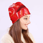Red Acid Melt Print Beanie