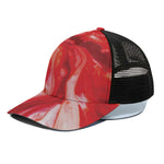 Red Acid Melt Print Black Mesh Trucker Cap