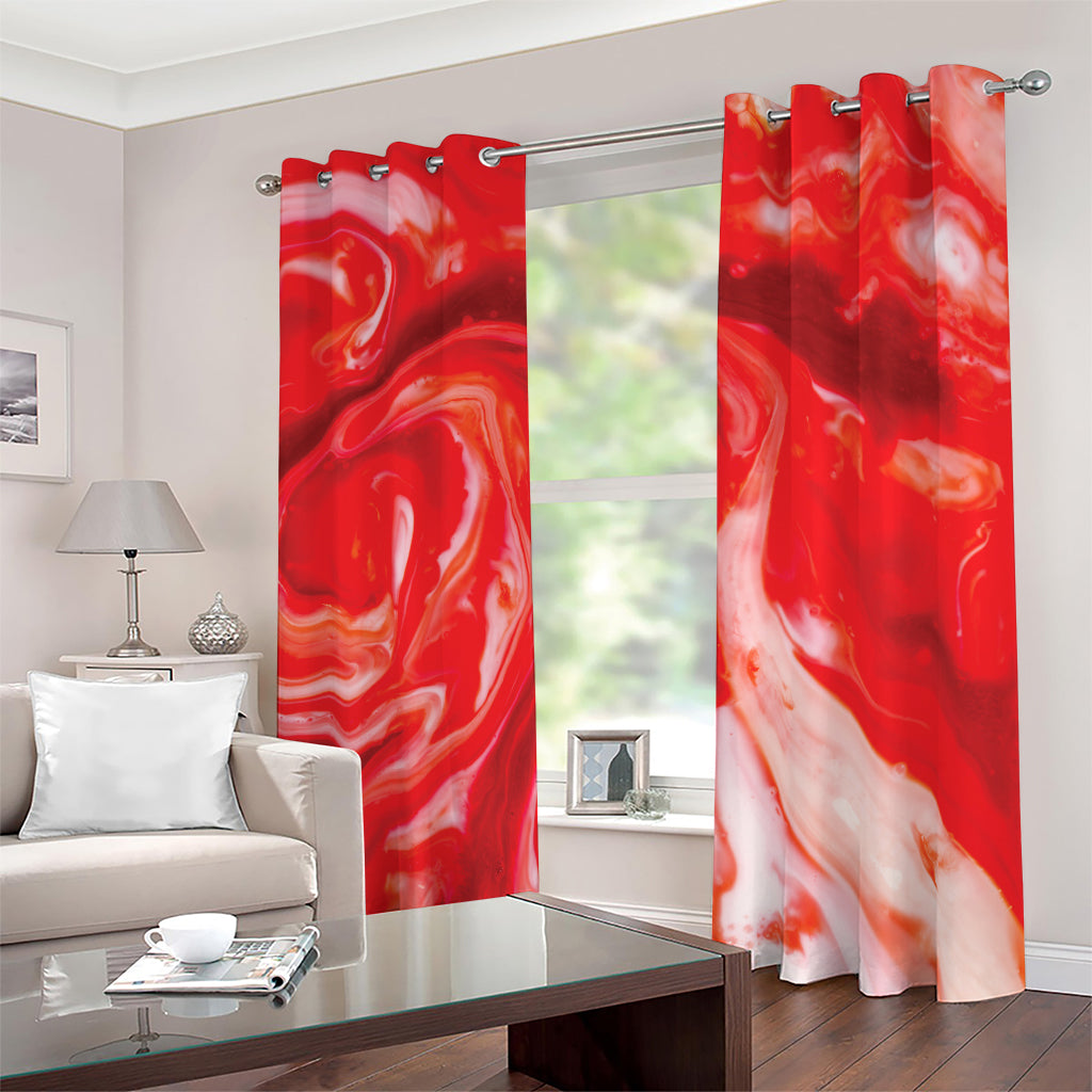 Red Acid Melt Print Blackout Grommet Curtains