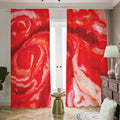 Red Acid Melt Print Dimout Pencil Pleat Curtains
