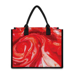 Red Acid Melt Print Canvas Tote Bag