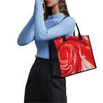 Red Acid Melt Print Canvas Tote Bag