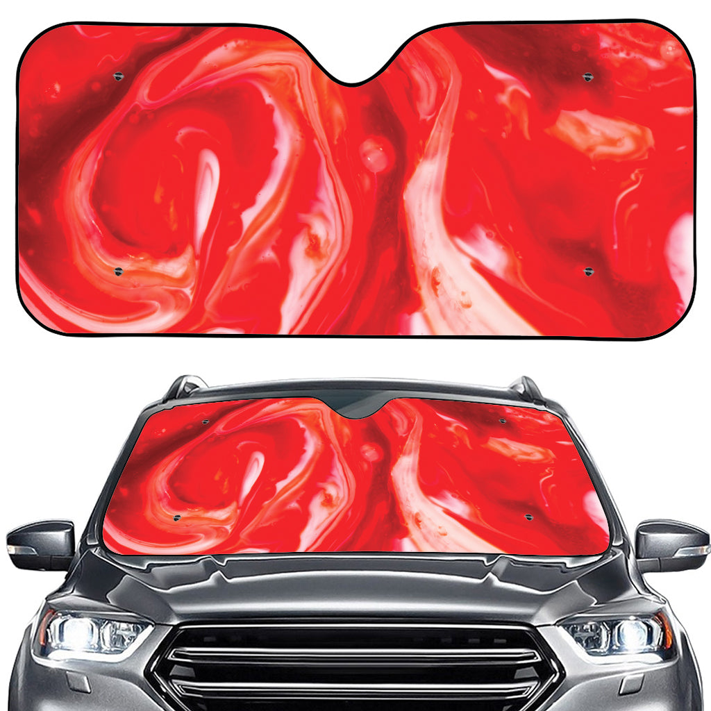 Red Acid Melt Print Car Windshield Sun Shade