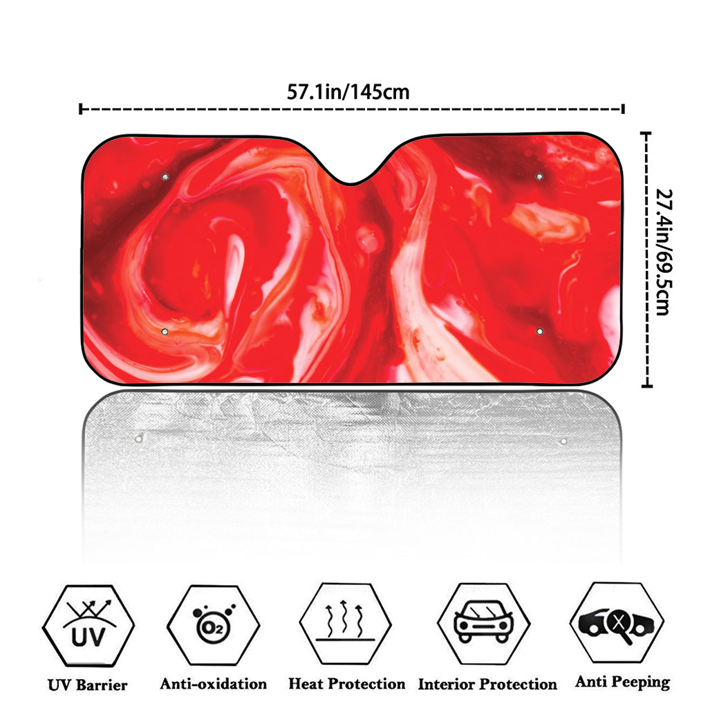 Red Acid Melt Print Car Windshield Sun Shade