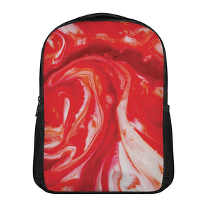 Red Acid Melt Print Casual Backpack