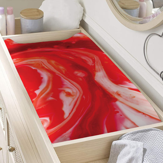 Red Acid Melt Print Changing Pad Cover