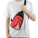 Red Acid Melt Print Chest Bag