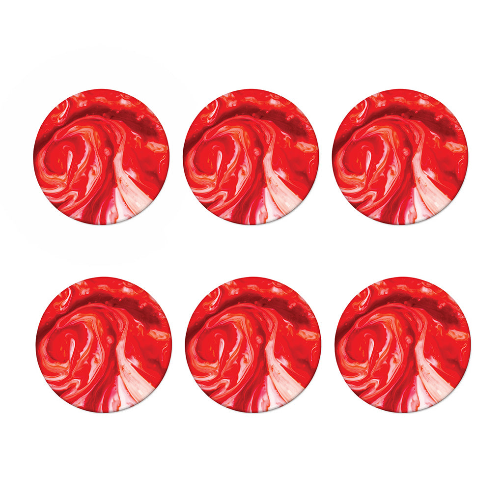 Red Acid Melt Print Coaster Set