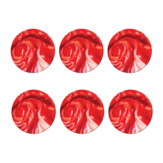 Red Acid Melt Print Coaster Set