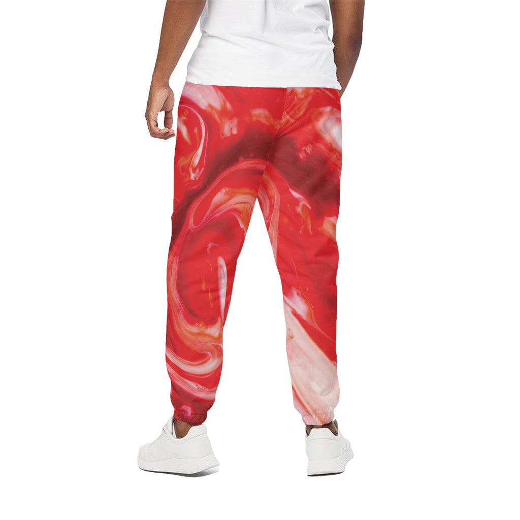 Red Acid Melt Print Cotton Pants