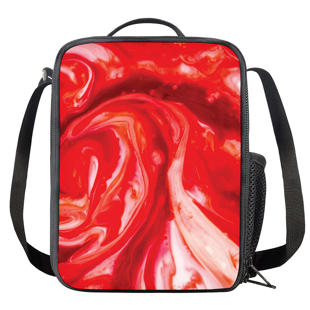 Red Acid Melt Print Crossbody Lunch Bag