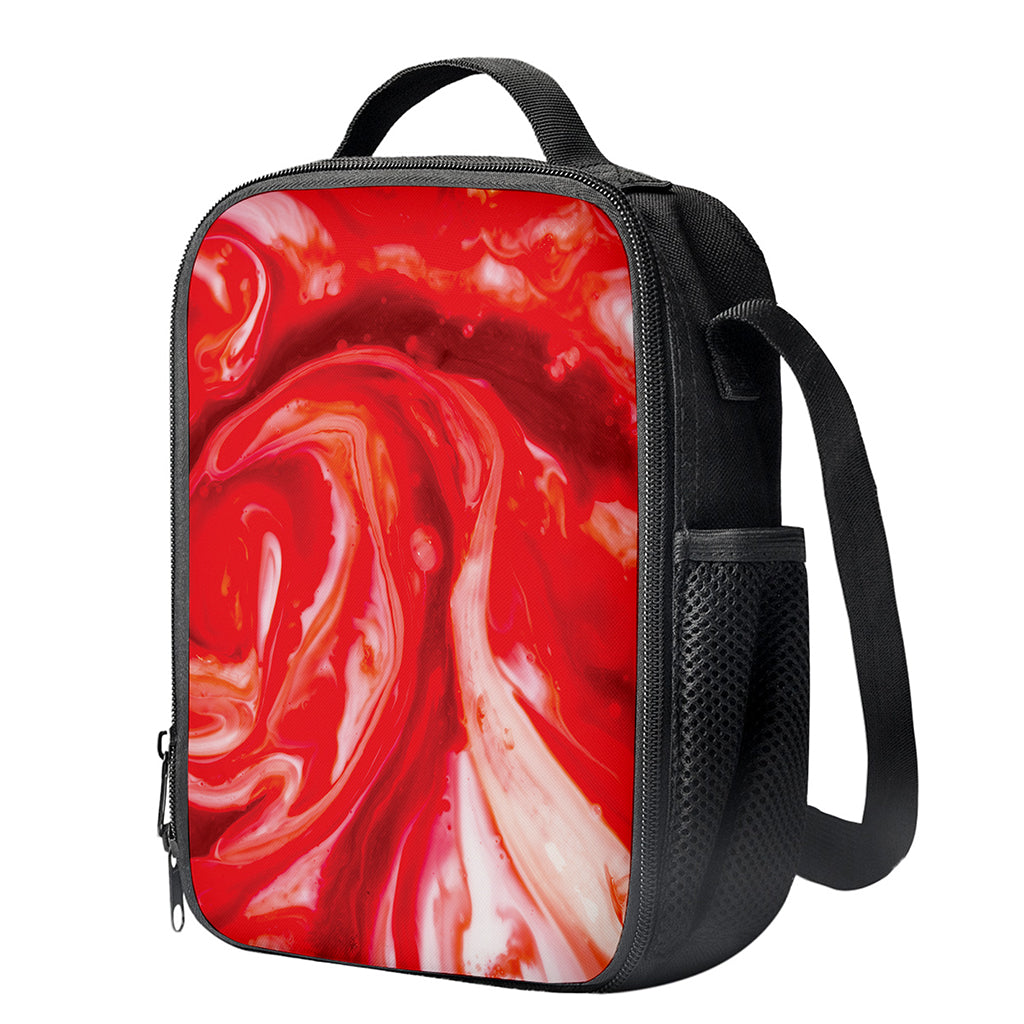 Red Acid Melt Print Crossbody Lunch Bag