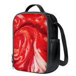 Red Acid Melt Print Crossbody Lunch Bag