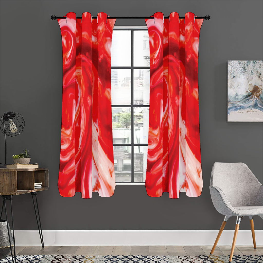 Red Acid Melt Print Curtain