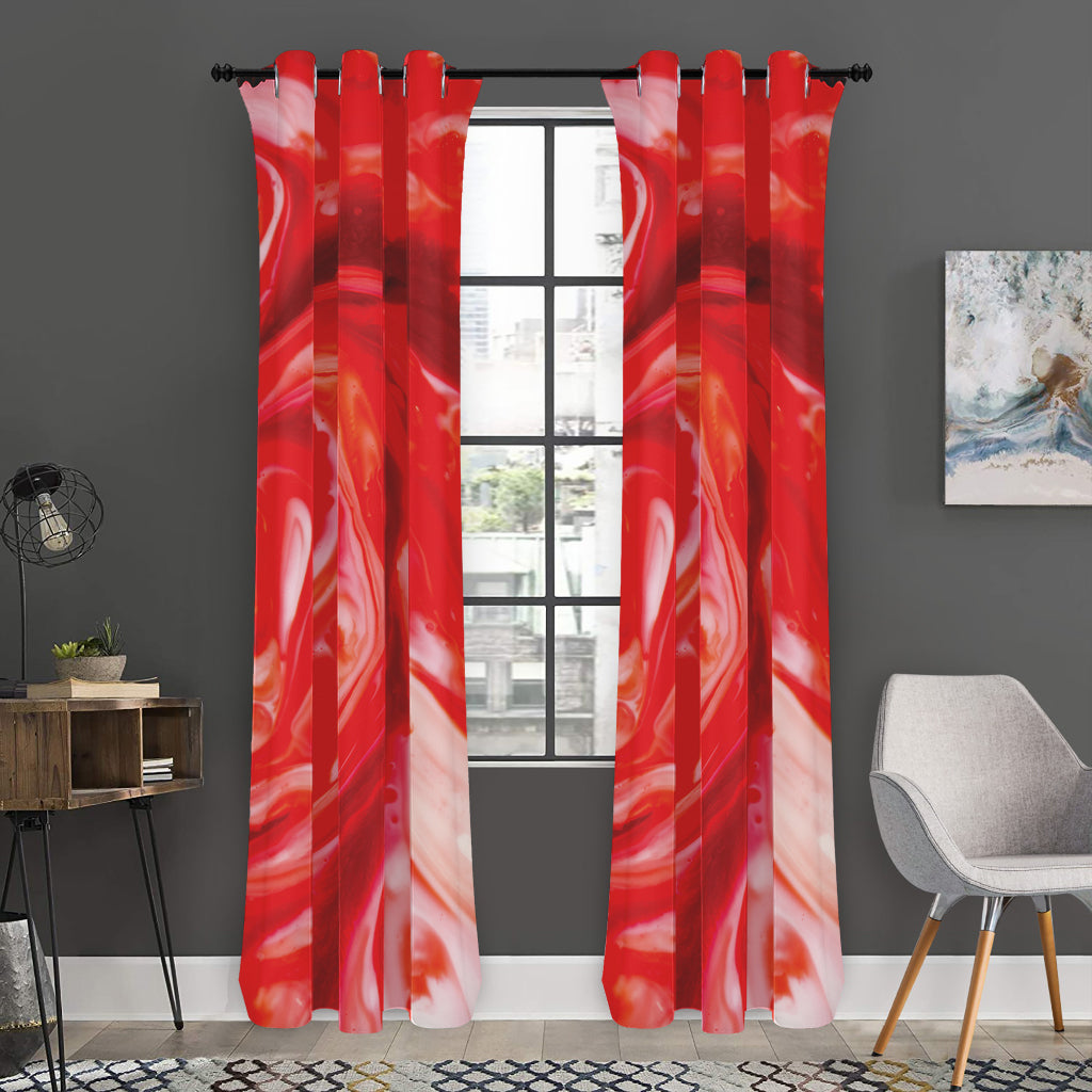 Red Acid Melt Print Curtain