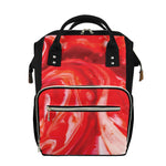 Red Acid Melt Print Diaper Bag