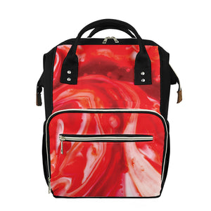 Red Acid Melt Print Diaper Bag