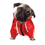 Red Acid Melt Print Dog Zip Up Hoodie