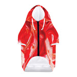 Red Acid Melt Print Dog Zip Up Hoodie