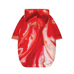 Red Acid Melt Print Dog Zip Up Hoodie