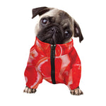 Red Acid Melt Print Dog Zip Up Jacket