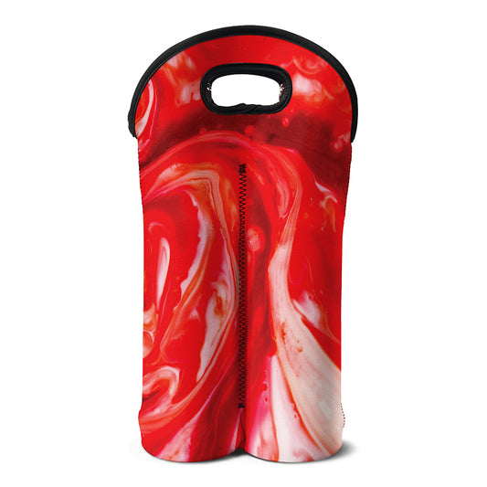 Red Acid Melt Print Double Neoprene Wine Tote