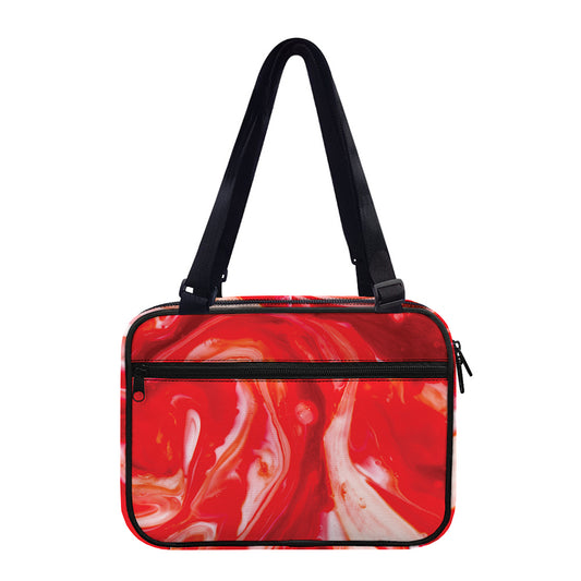 Red Acid Melt Print Double Strap Bible Bag