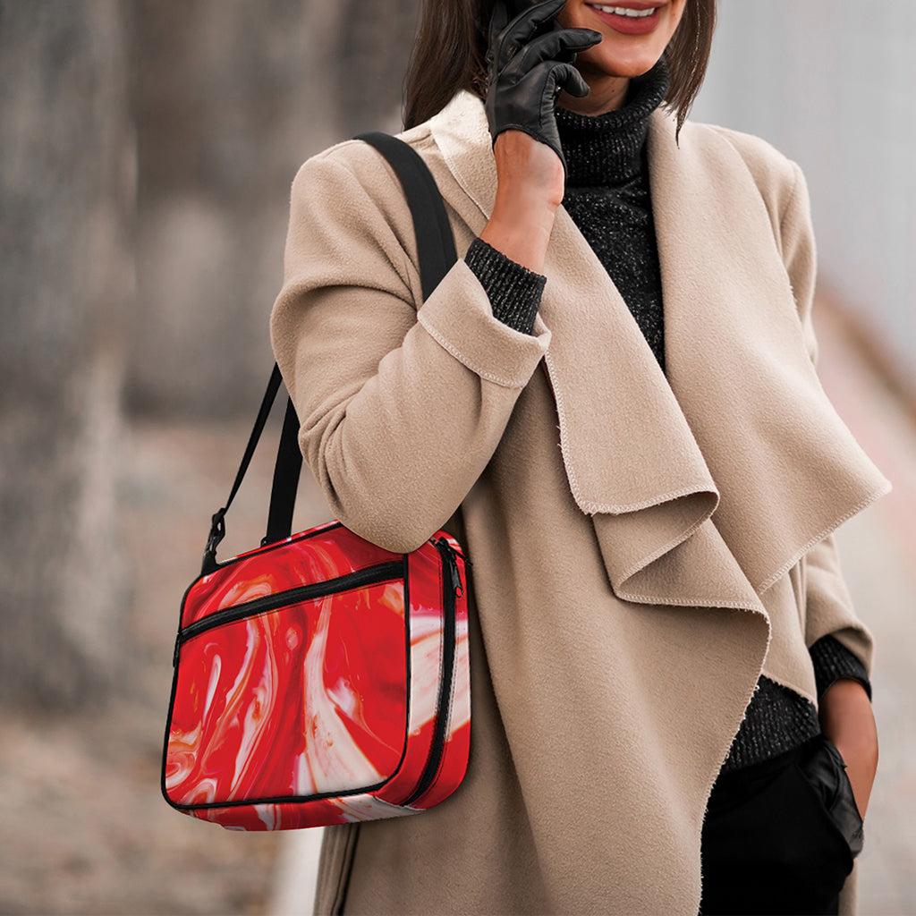 Red Acid Melt Print Double Strap Bible Bag