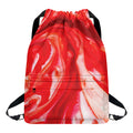 Red Acid Melt Print Drawstring Backpack