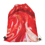 Red Acid Melt Print Drawstring Bag