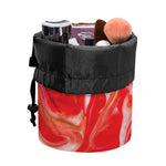 Red Acid Melt Print Drawstring Makeup Bag
