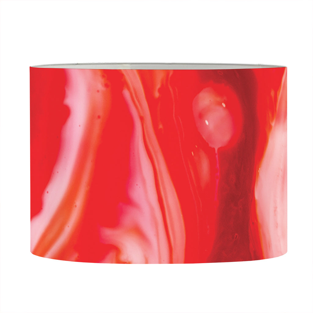 Red Acid Melt Print Drum Lamp Shade