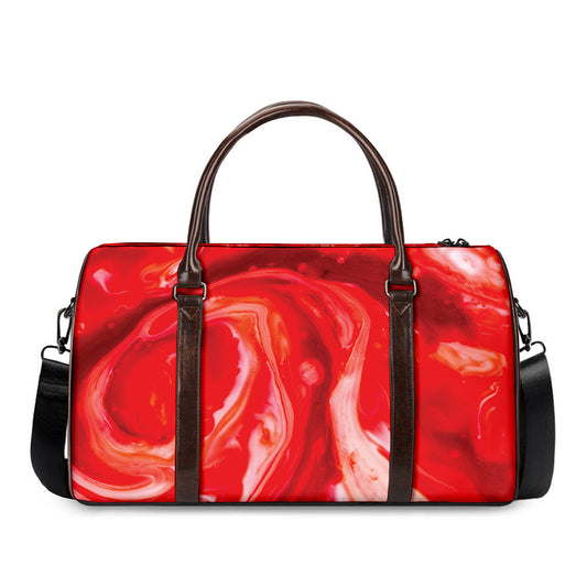 Red Acid Melt Print Duffle Bag