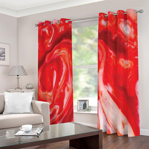 Red Acid Melt Print Extra Wide Grommet Curtains